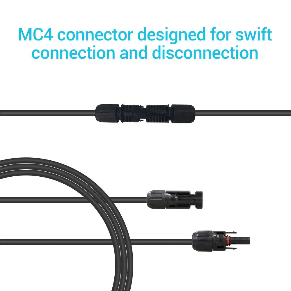 Solar Panel Extension Cable with Male to Female Solar Connectors