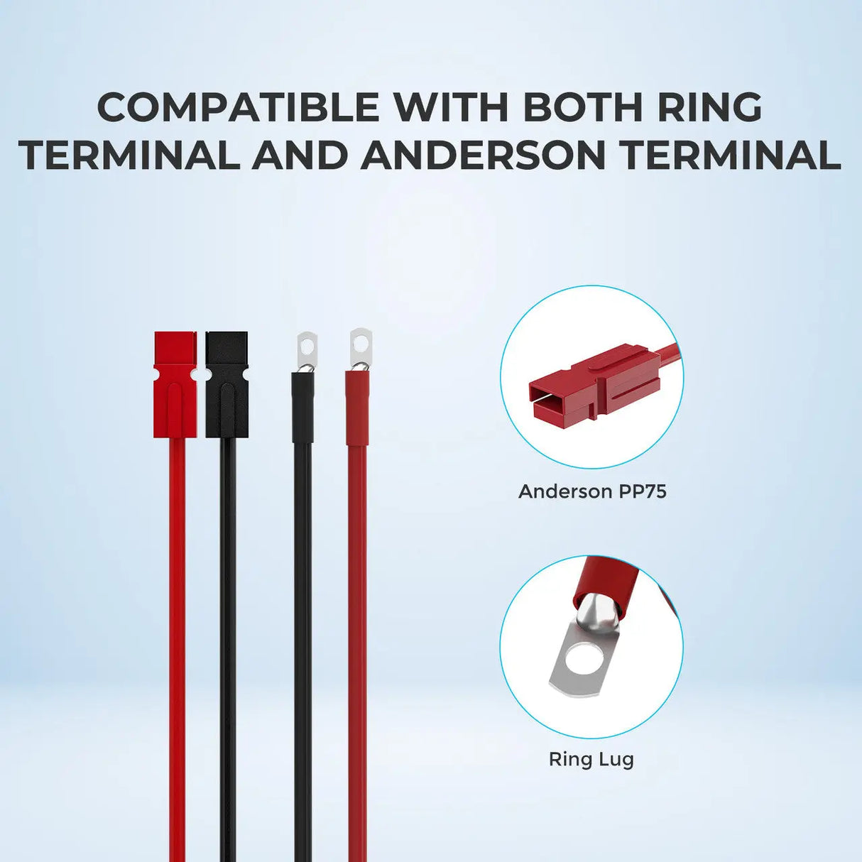 Renogy 5FT 6AWG Anderson Adapter Cable(Anderson PP75 - 3/8 in Lugs) Renogy