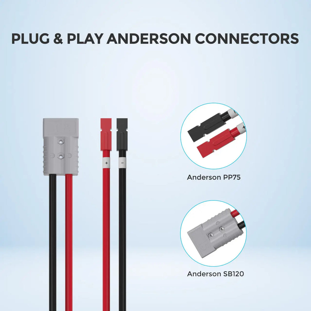 Renogy 5FT 6AWG Anderson Adapter Cable(Anderson PP75 - Anderson SB120) Renogy