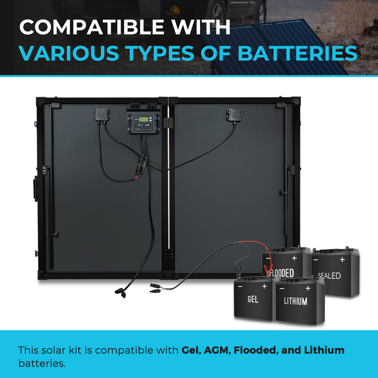 200 Watt 12 Volt Monocrystalline Foldable Solar Suitcase