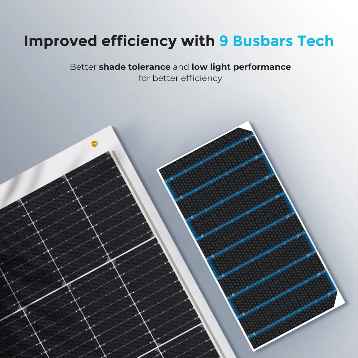 High efficiency 9BB monocrystalline solar cells for flexible panel