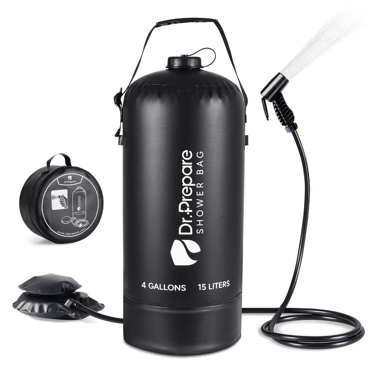 Dr.Prepare 15L Portable Camping Shower Kit with Foot Pump Renogy