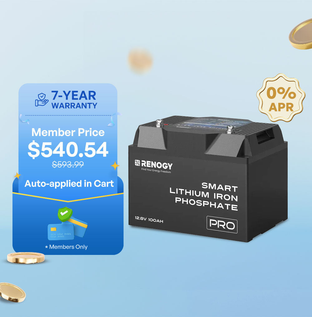 12V 100Ah Smart Lithium Iron Phosphate Battery w/Bluetooth & Self-heating Function | Pro Series