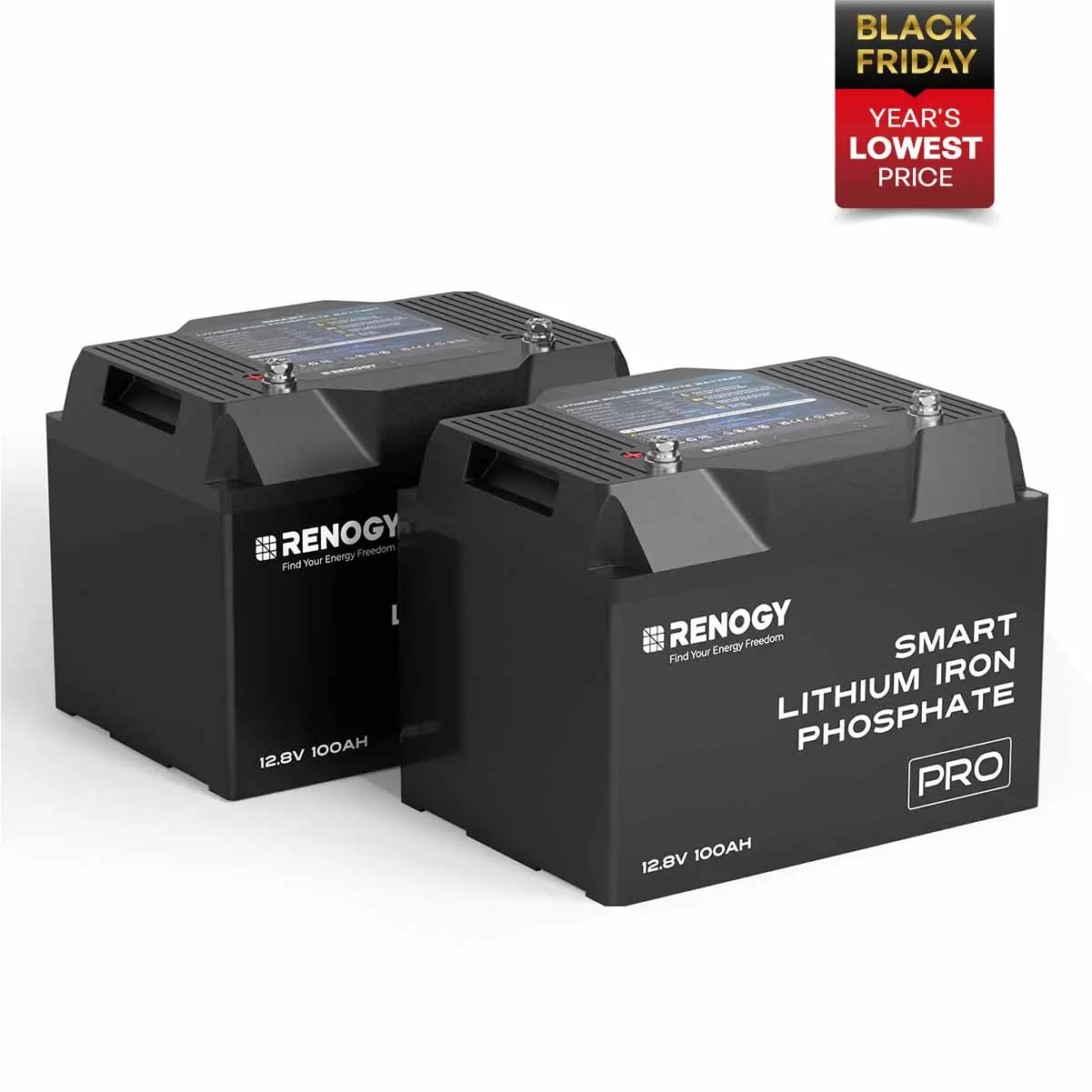 Pro - 12V 100Ah Smart Lithium Iron Phosphate Battery w/Bluetooth & Self-heating Function Renogy