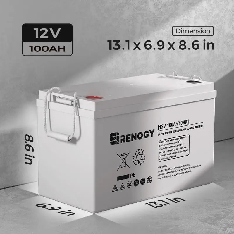 Refurbished Deep Cycle AGM Battery 12 Volt 100Ah Renogy