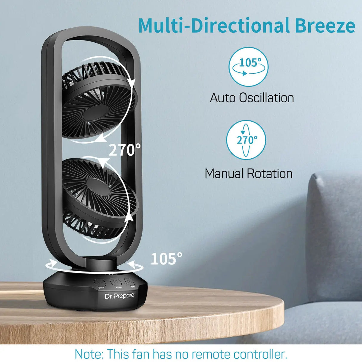 Dr.Prepare 15" Portable USB Desk Fan Renogy