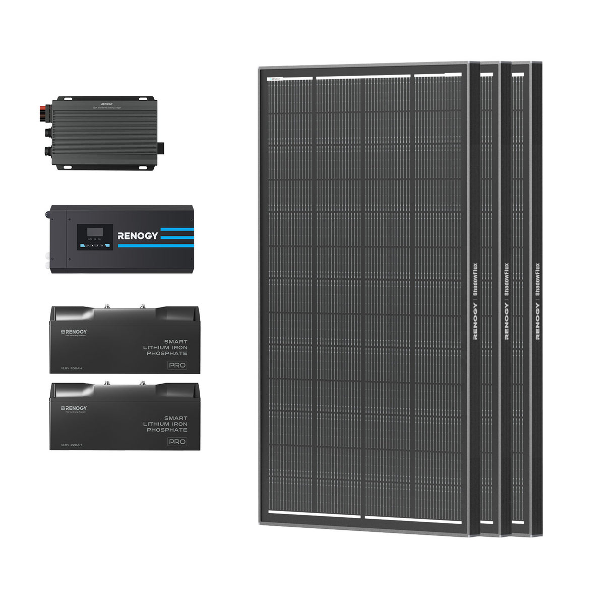 4.8kWh Solar Kit | 3PCS 200W Shadowflux Panel
