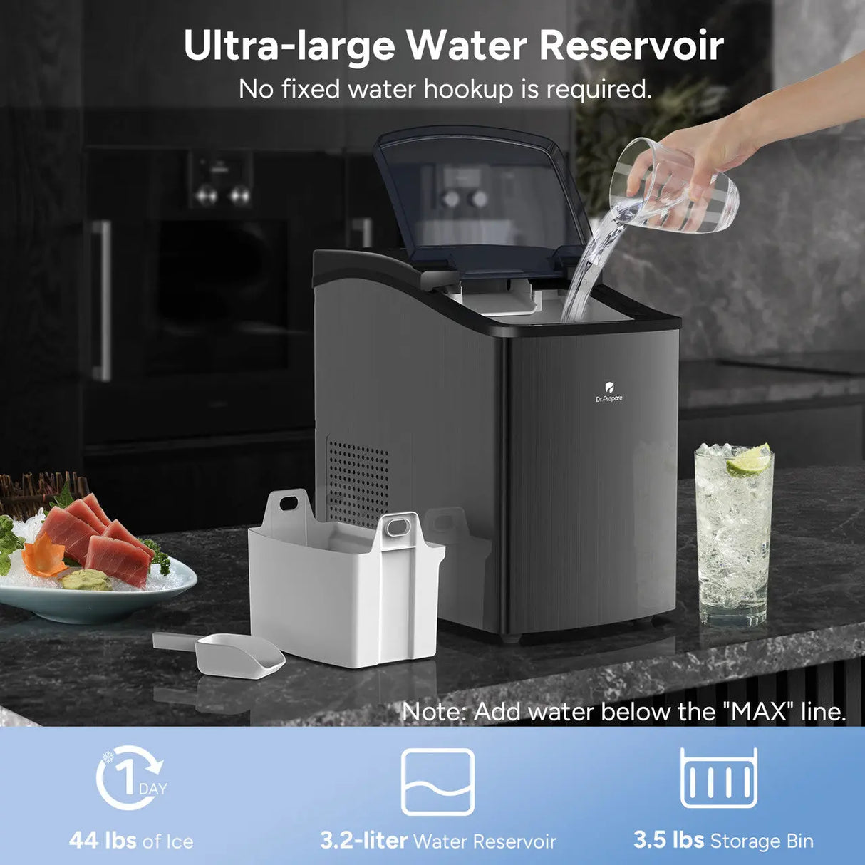 Dr.Prepare Countertop Nugget Ice Maker Renogy