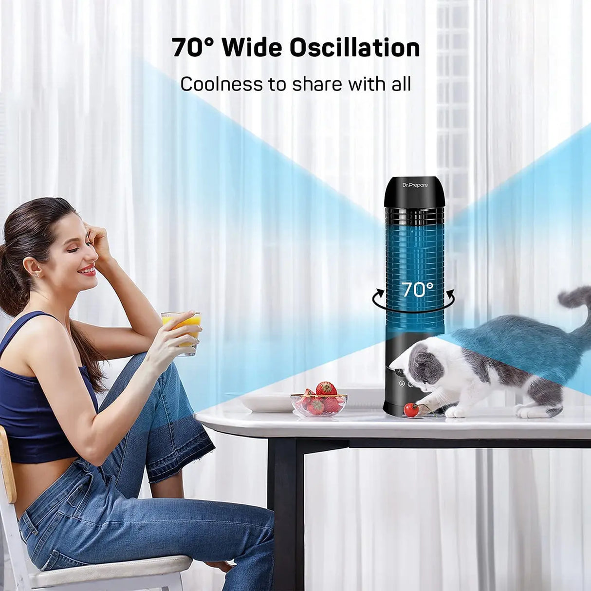 Dr. Prepare 16" Portable Oscillating Tower Fan Renogy
