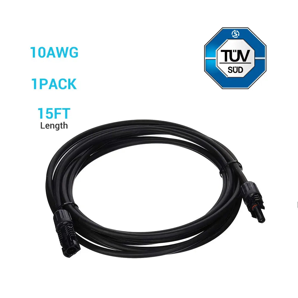 Solar Panel Extension Cable with Male to Female Solar Connectors (Single) Renogy