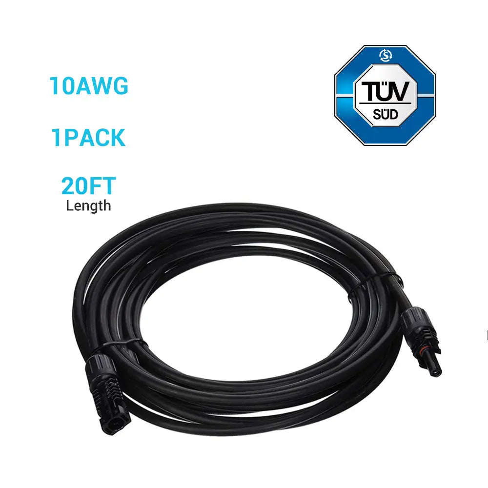 Solar Panel Extension Cable with Male to Female Solar Connectors (Single) Renogy