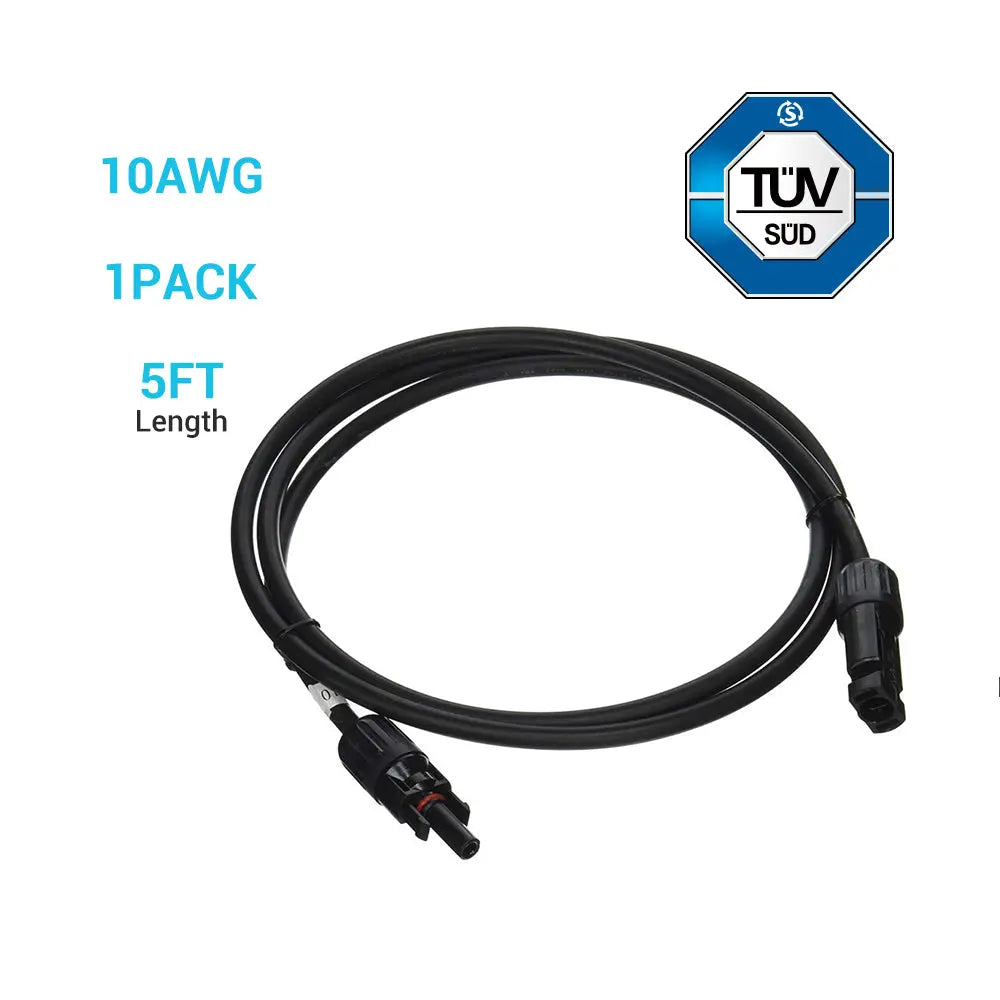 Solar Panel Extension Cable with Male to Female Solar Connectors (Single) Renogy