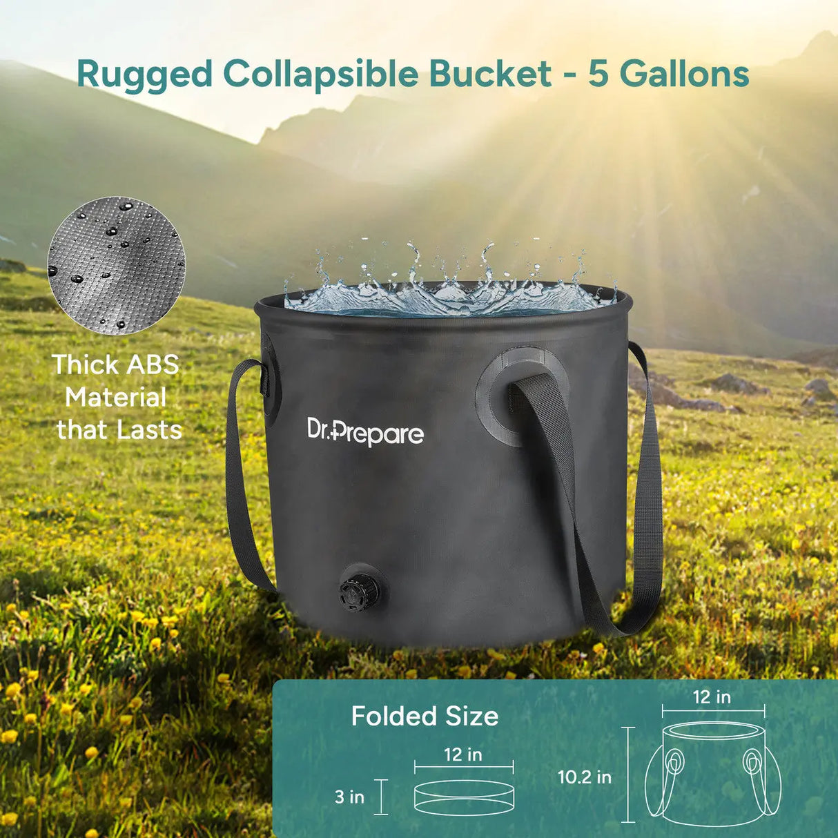 Dr. Prepare 5 Gallons Portable Camping Shower Kit with Pump Renogy