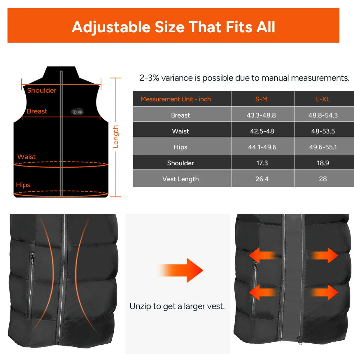 Dr.Prepare USB Electric Heated Vest - Enhanced Warmth Renogy