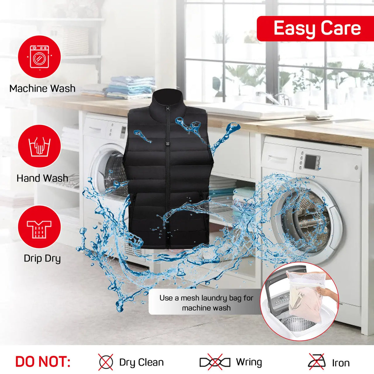 Dr.Prepare Unisex Heated Vest - 6 Heating Zones & Plus Size Renogy
