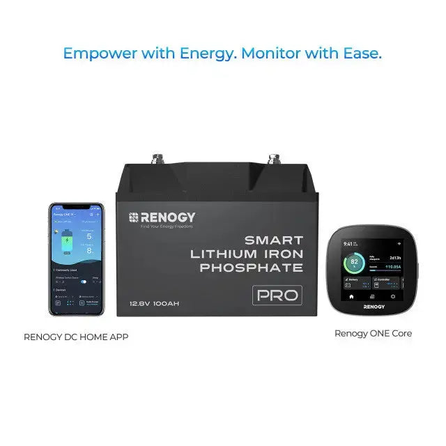 Pro - 12V 100Ah/200Ah Smart LiFePO4 Battery w/ Bluetooth & Self-Heating Renogy