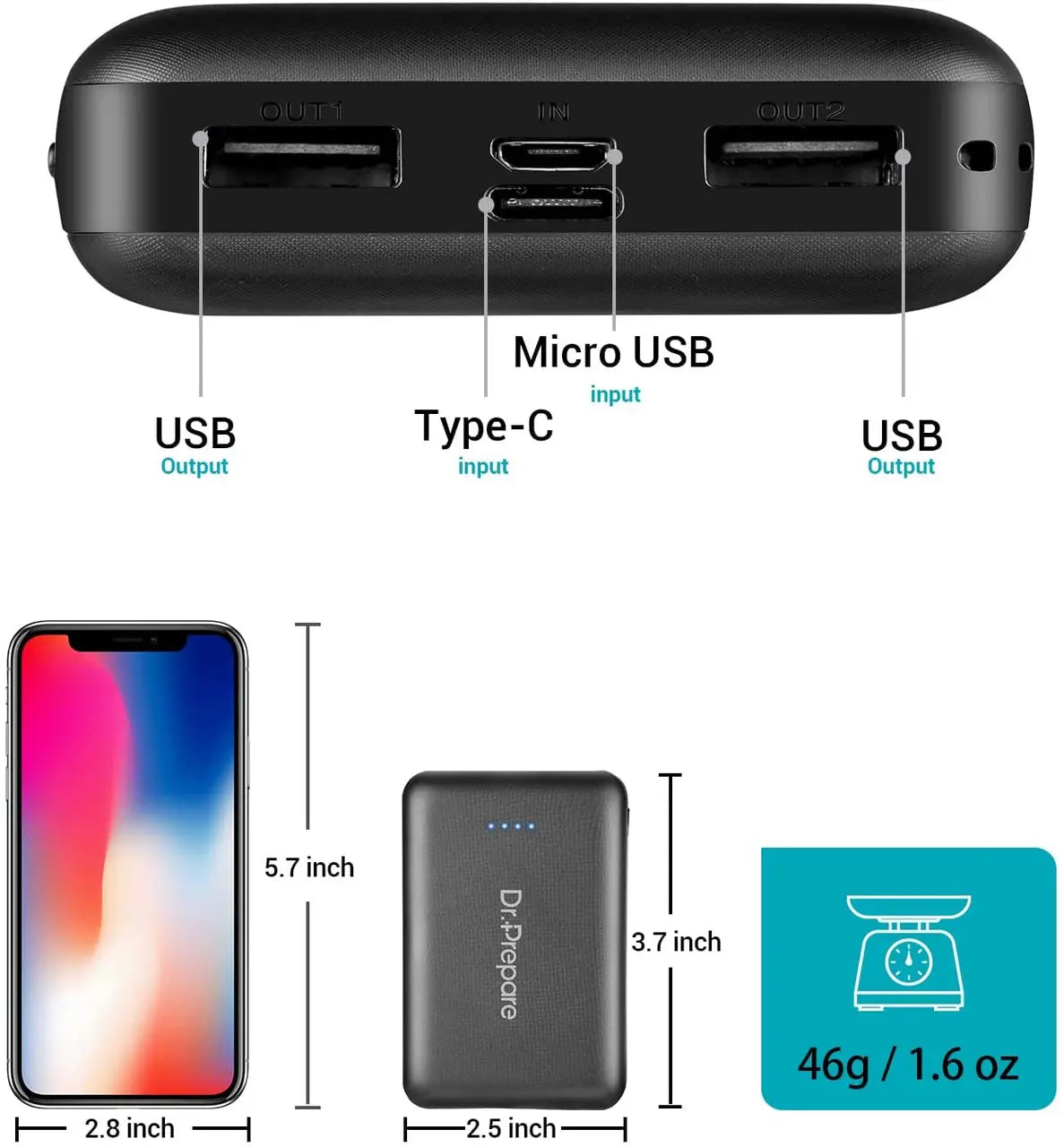 Dr. Prepare Portable Charger 10000mAh for Heated Vest/Jacket Renogy