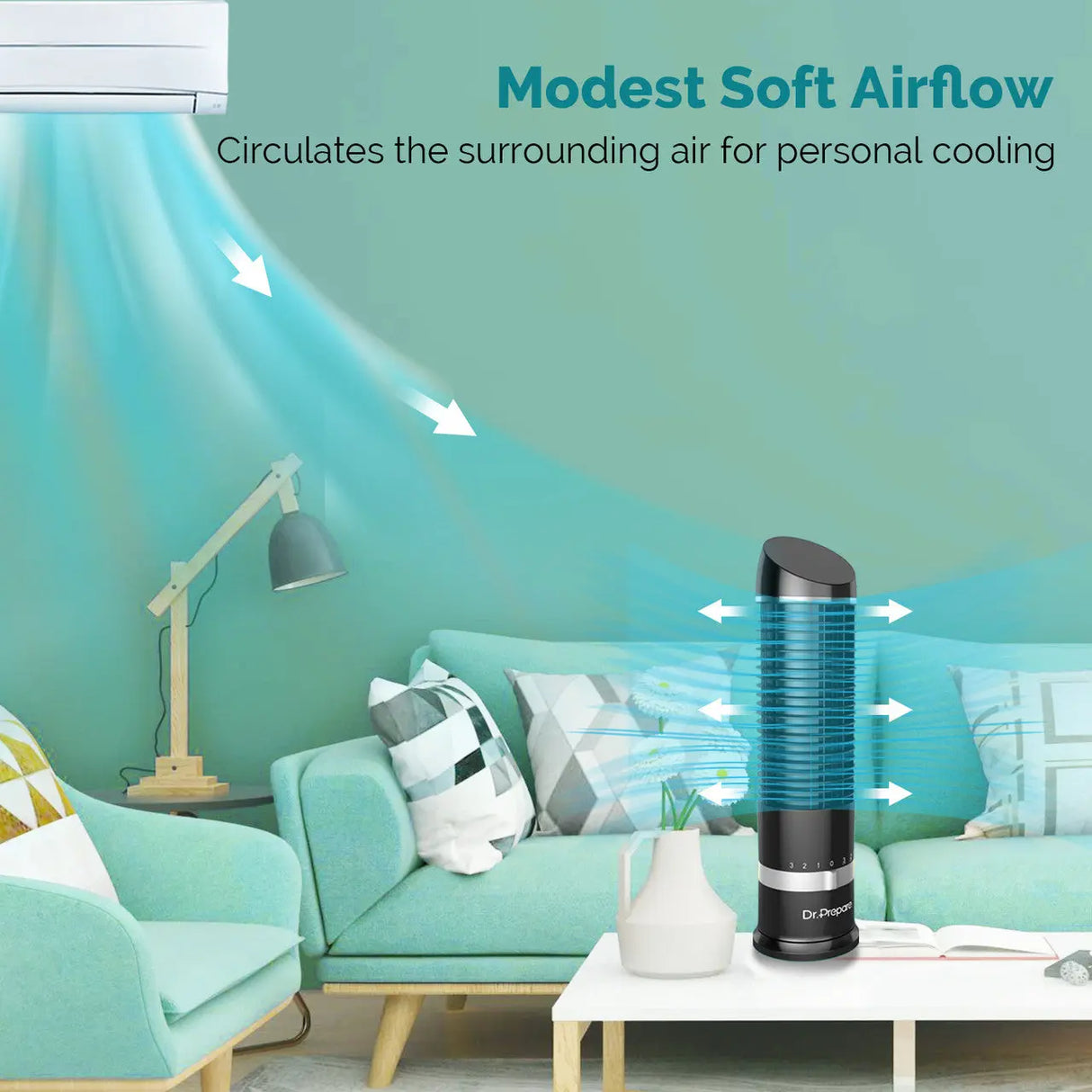 DR.PREPARE 16in Oscillating Tower Fan Renogy