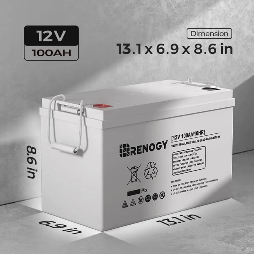 Deep Cycle AGM Battery 12 Volt 100Ah Renogy