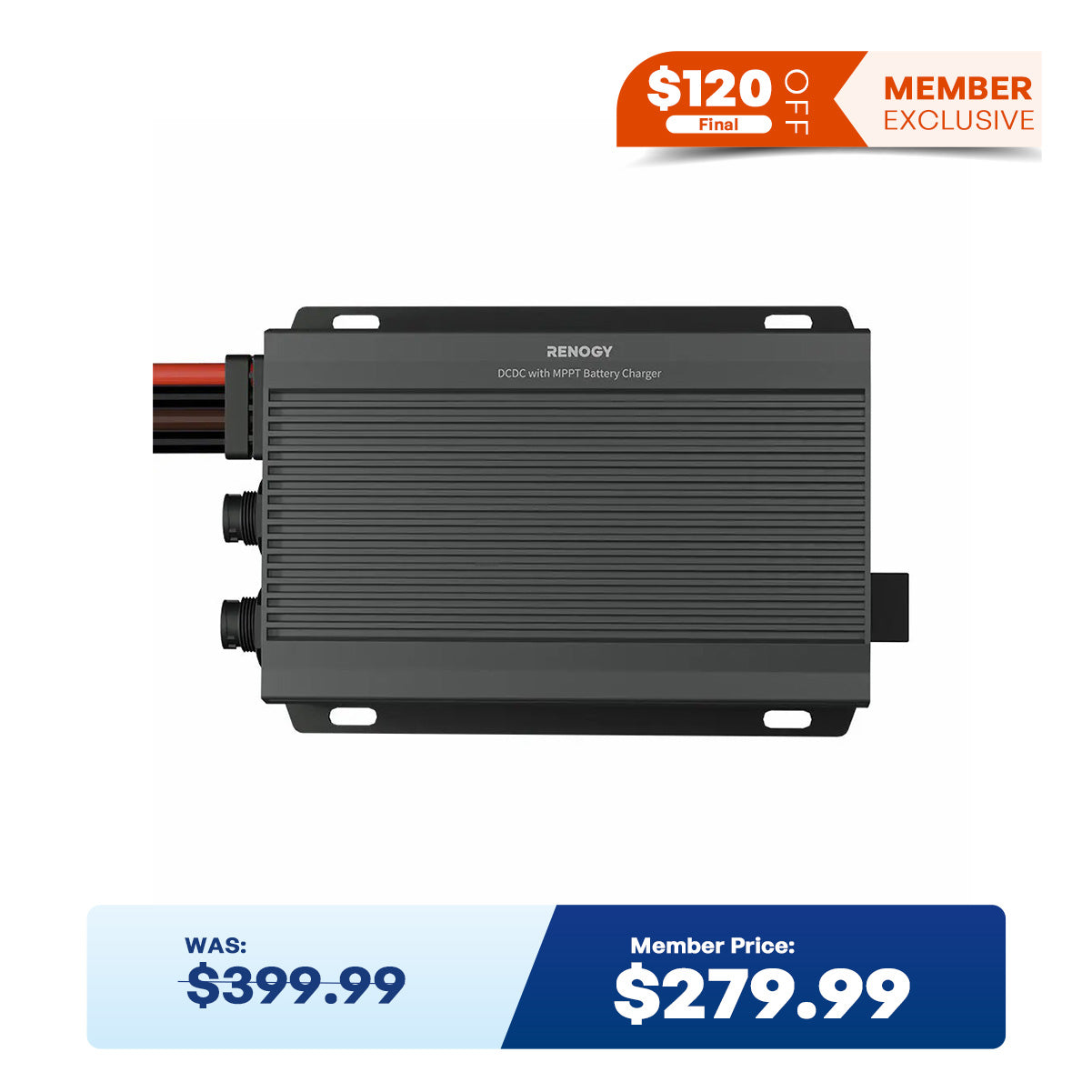 12V/24V IP67 50A DC-DC Battery Charger with MPPT