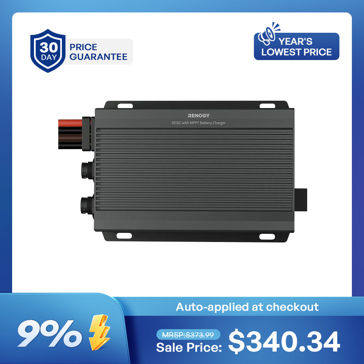 12V/24V IP67 50A DC-DC Battery Charger with MPPT