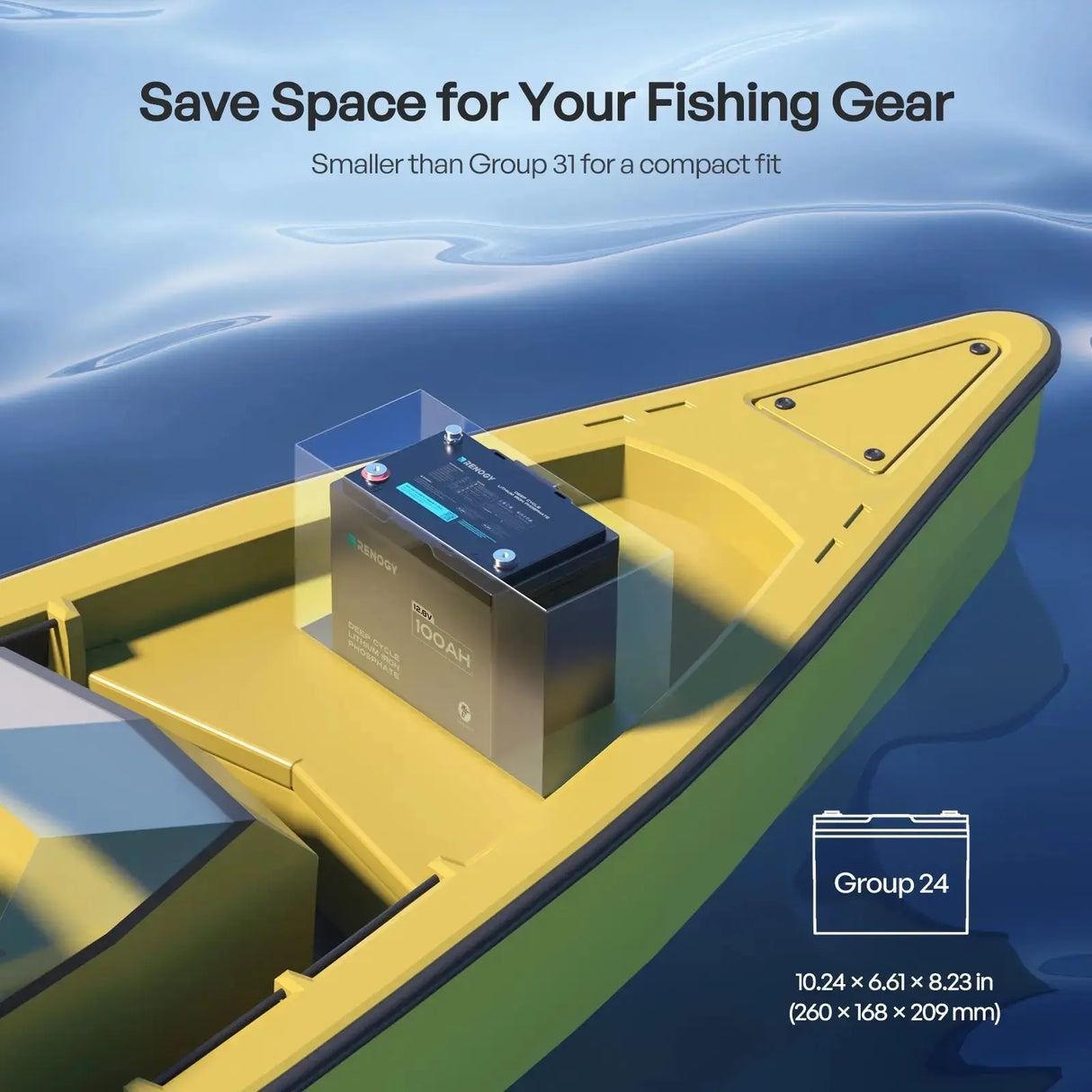 Core - 12V 100Ah Trolling Motor Lithium Iron Phosphate Battery with Bluetooth Renogy