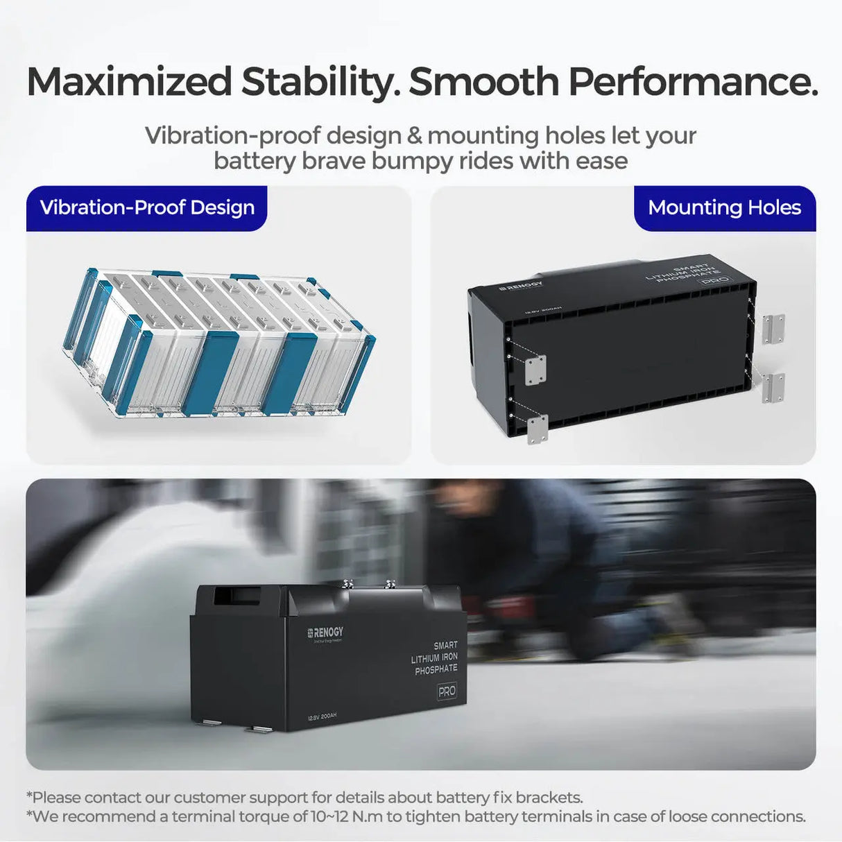 Pro - 12V 100Ah/200Ah Smart LiFePO4 Battery w/ Bluetooth & Self-Heating Renogy