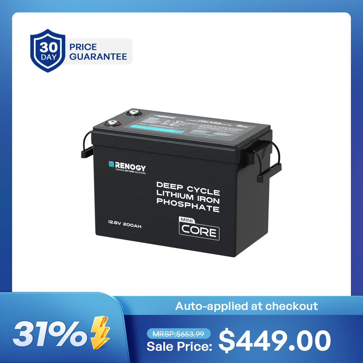 Renogy Core Mini - LiFePO4 12.8V 300/200/100Ah Lithium Batteries