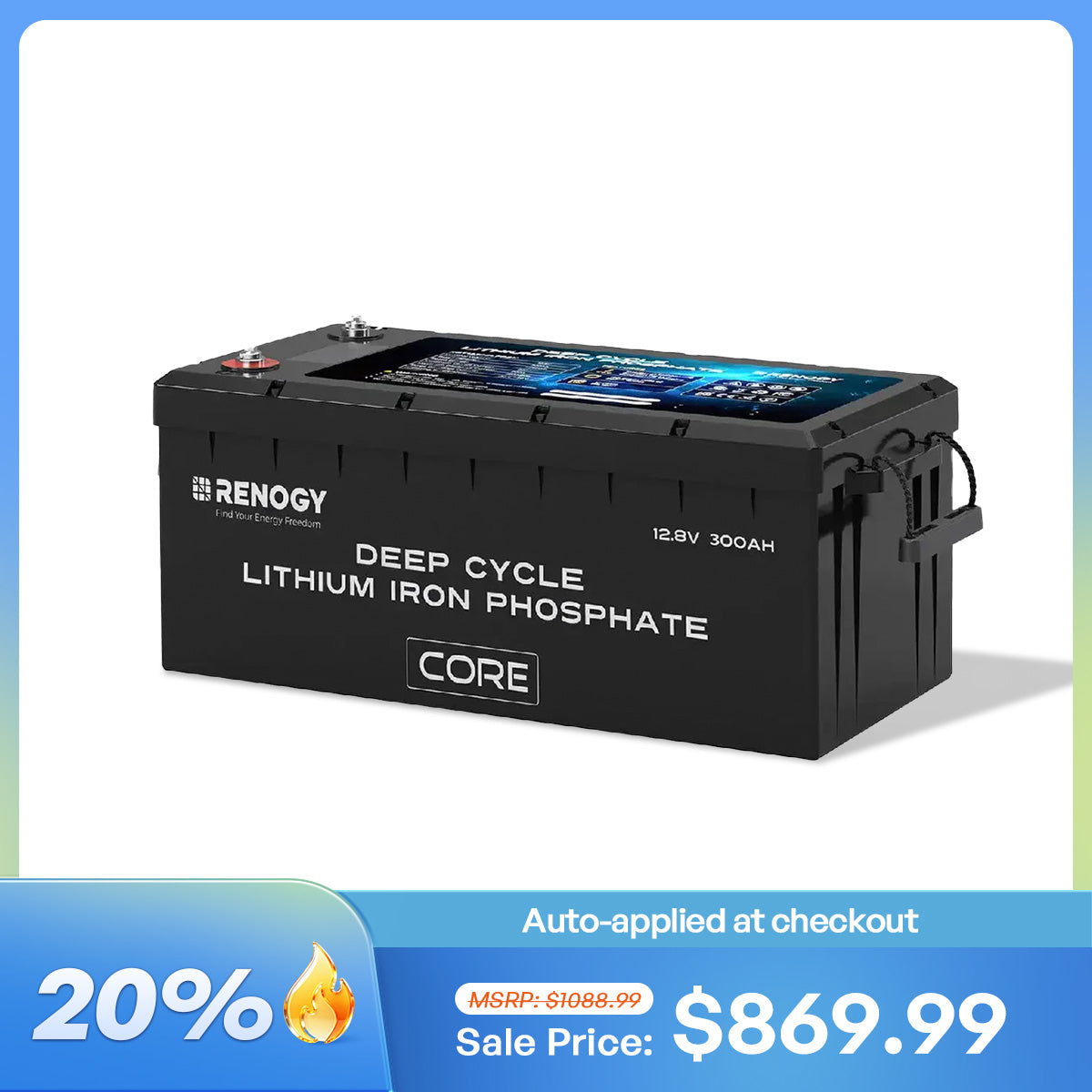 12V 300Ah LiFePO4 Battery w/ Low-Temperature Protection