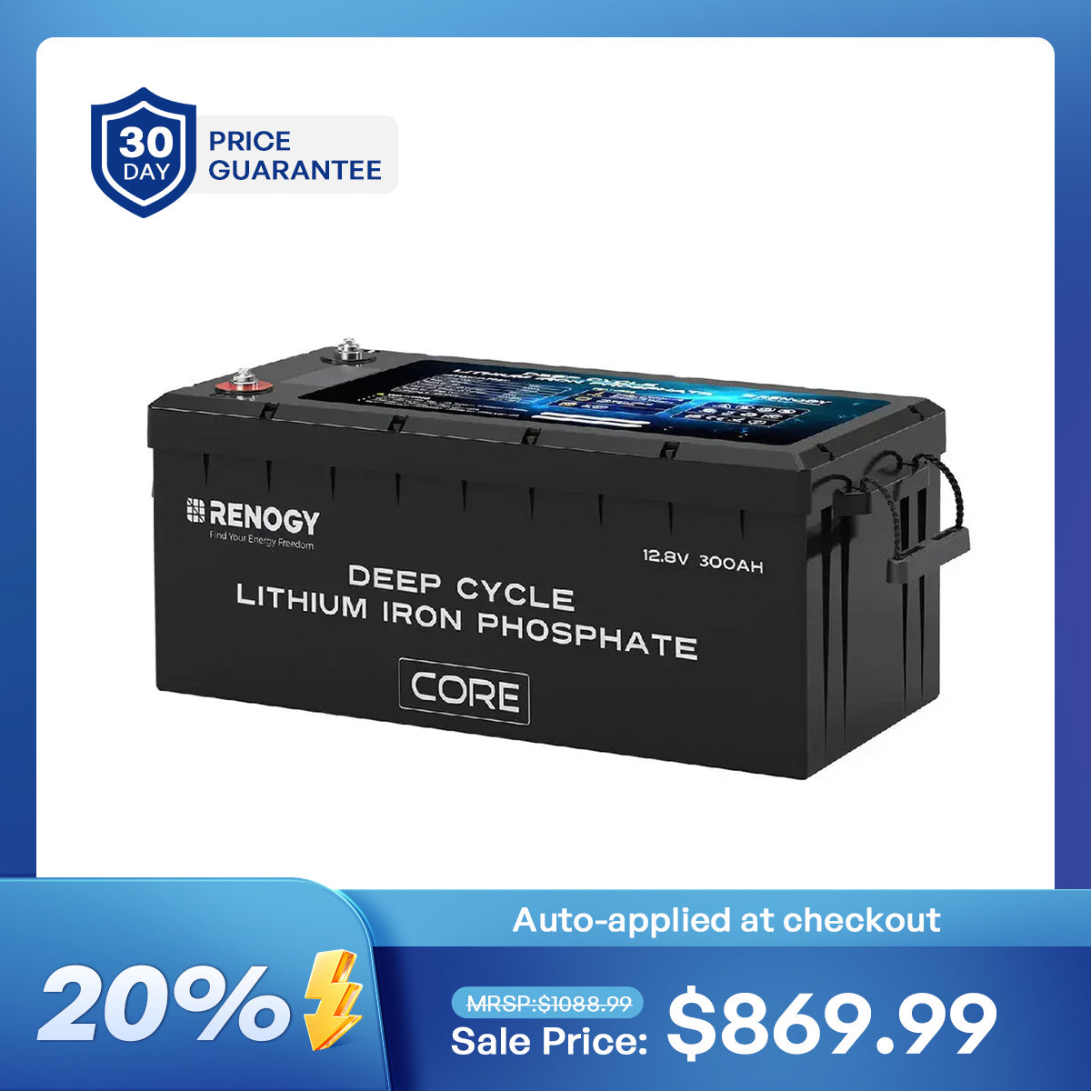 12V 300Ah Deep Cycle Lithium Iron Phosphate Battery w/Self-Heating | Core Series
