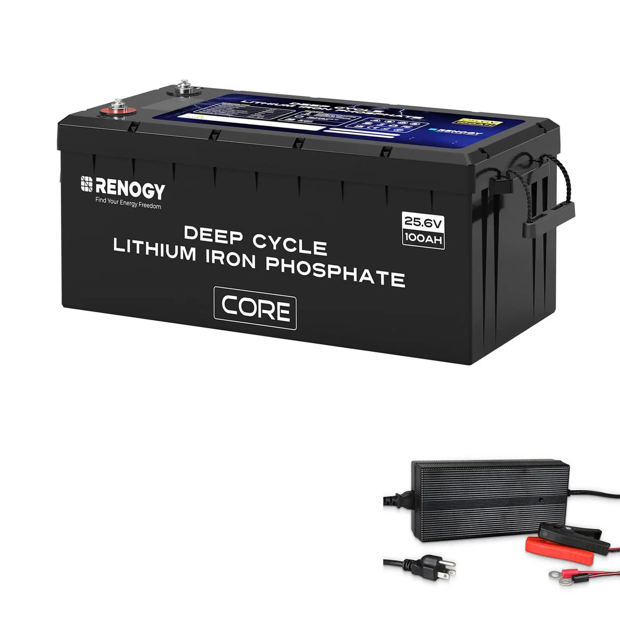 Core - 24V 100Ah Deep Cycle Lithium Iron Phosphate Battery Renogy