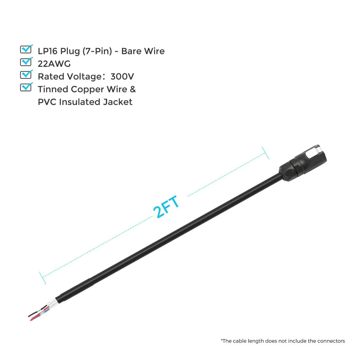 LP16 Plug (7-Pin) to Bare Wire Renogy