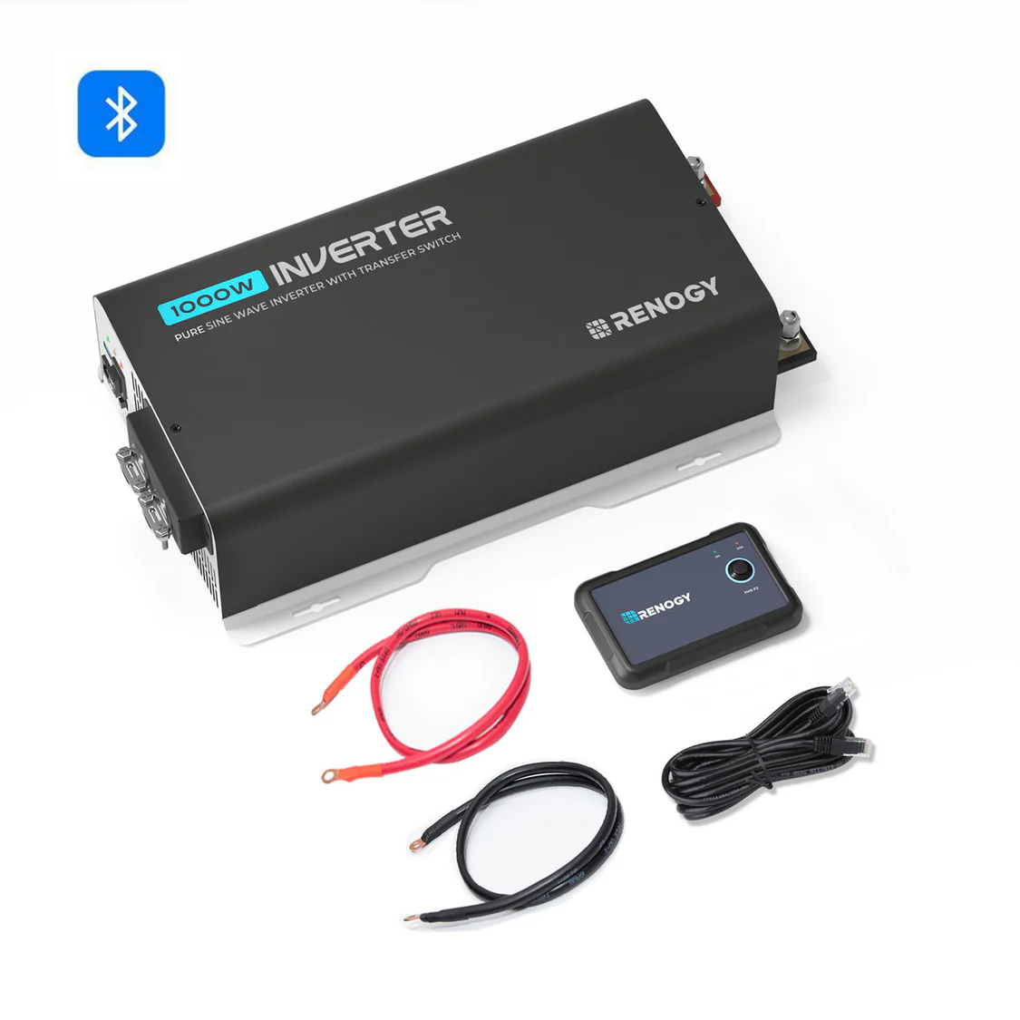 1000W 12V Pure Sine Wave Inverter with UPS Transfer Switch and Built-in Bluetooth