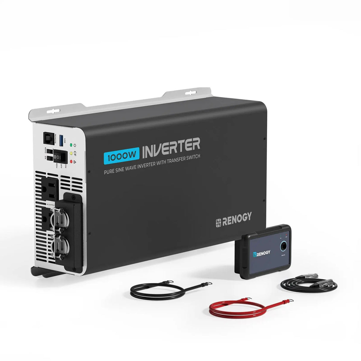 1000W 12V Pure Sine Wave Inverter with UPS Transfer Switch and Built-in Bluetooth Renogy