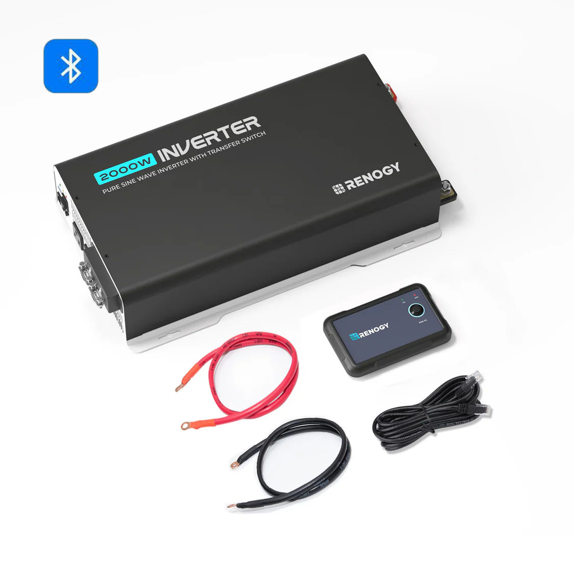 2000W 12V Pure Sine Wave Inverter with UPS Transfer Switch and Built-in Bluetooth