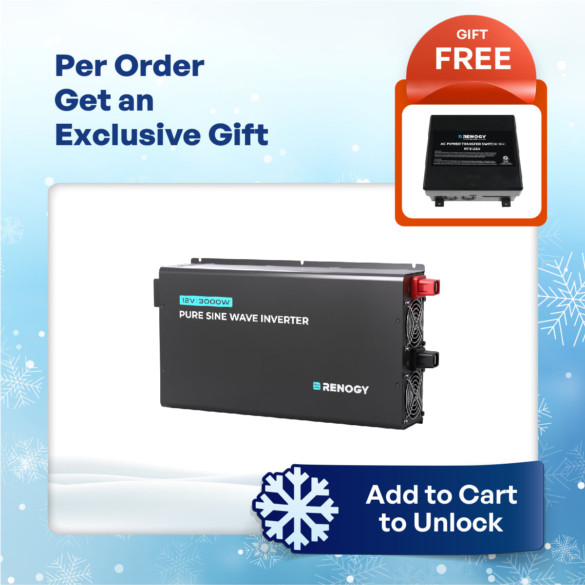 3000W 12V Pro Pure Sine Wave Inverter with EcoSleep Mode