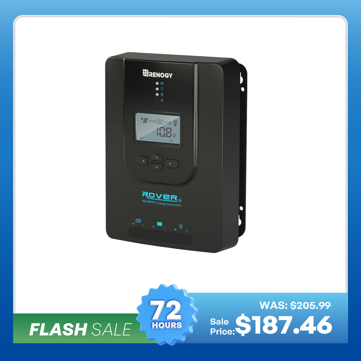 Li 20/30/40 Amp Rover MPPT Solar Charge Controller | Renogy Solar