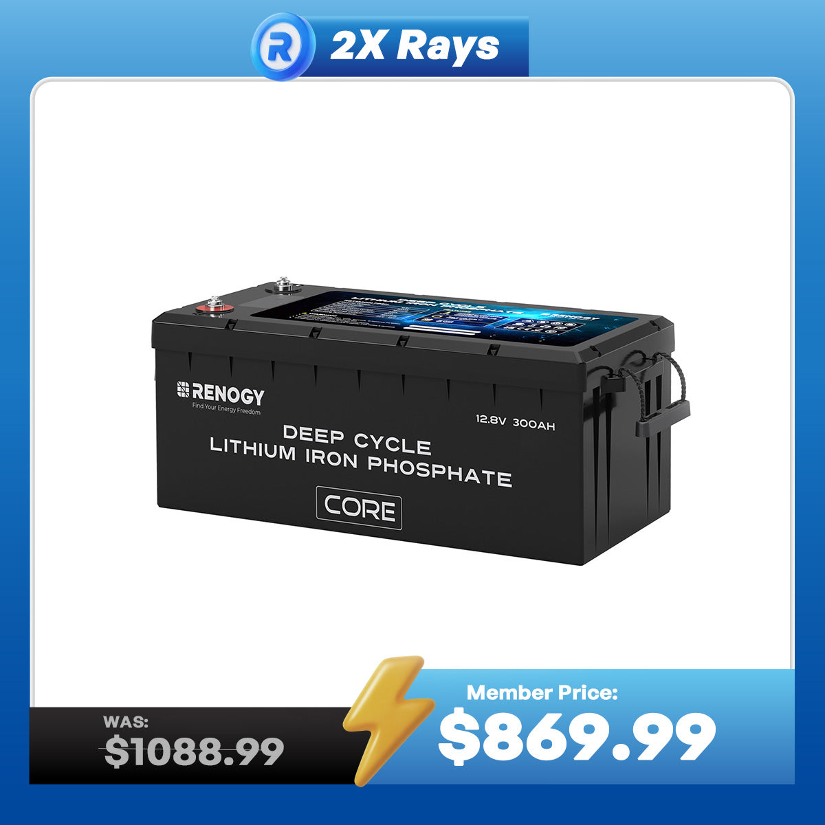 12V 300Ah Deep Cycle Lithium Iron Phosphate Battery w/Self-Heating | Core Series