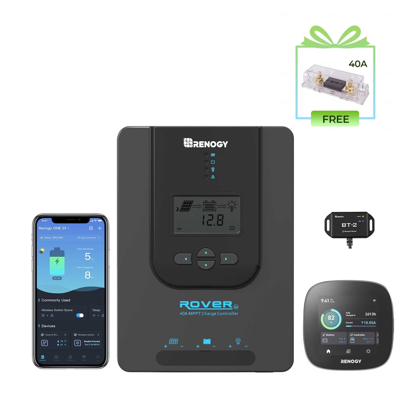 Li 40 Amp Rover MPPT Solar Charge Controller | Renogy Solar