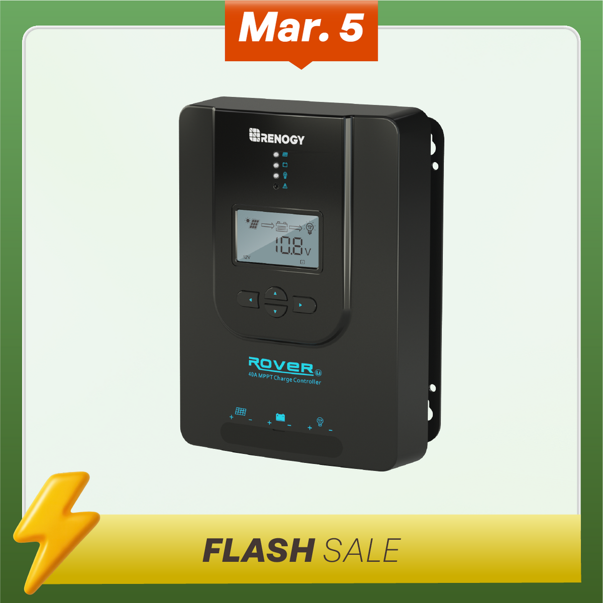 Li 40 Amp Rover MPPT Solar Charge Controller | Renogy Solar