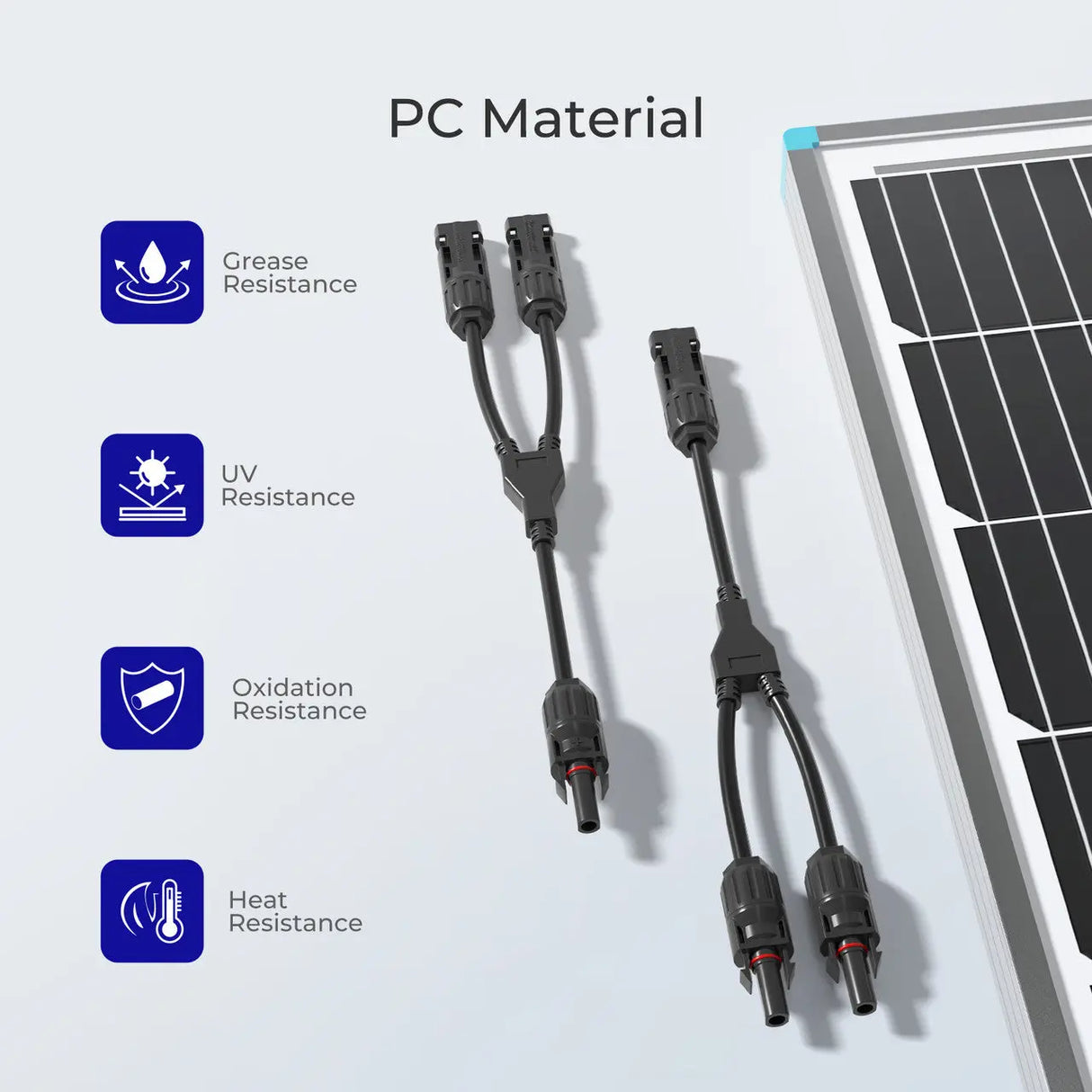 Solar Connectors Y Branch Parallel Adapter Cable MMF+FFM Pair Renogy