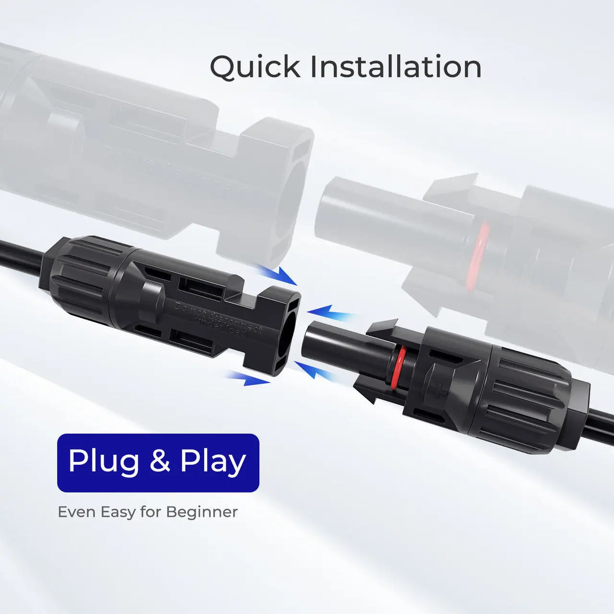 Solar Connectors Y Branch Parallel Adapter Cable MMF+FFM Pair Renogy