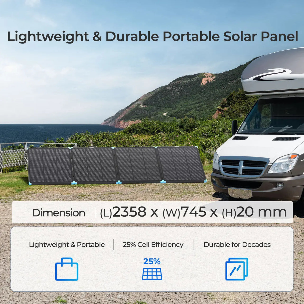 Solar Suitcase N-Type 300W 100W Lightweight Portable Solar Panel Renogy