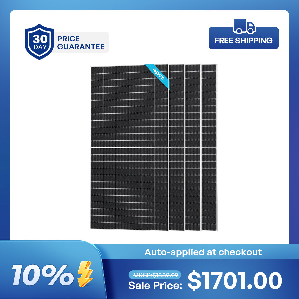 Renogy 590W N-Type Bifacial Monocrystalline Solar Panels | 600W