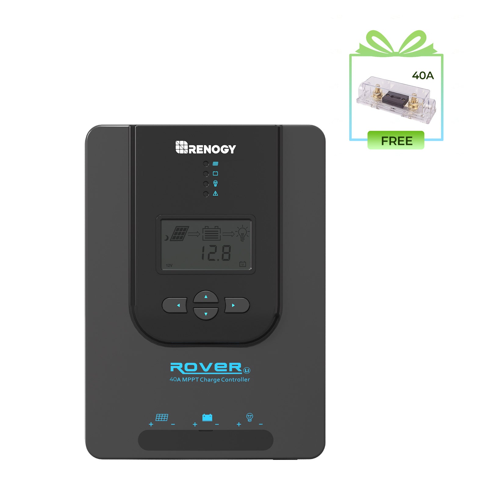 RENOGY ROVER 40 MPPTソーラー充電コントローラー Renogy Rover 40 Amp 12V/24V DC Input MPPT Solar Charge