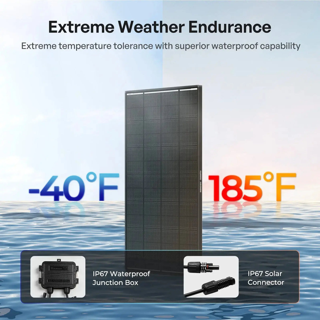 200w solar panel built for extreme weather with IP67 waterproof protection