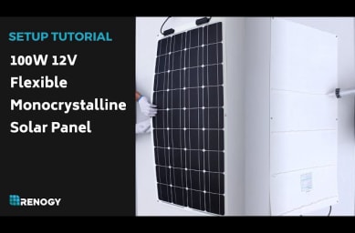 100 Watt 12 Volt Flexible Monocrystalline Solar Panel Setup
