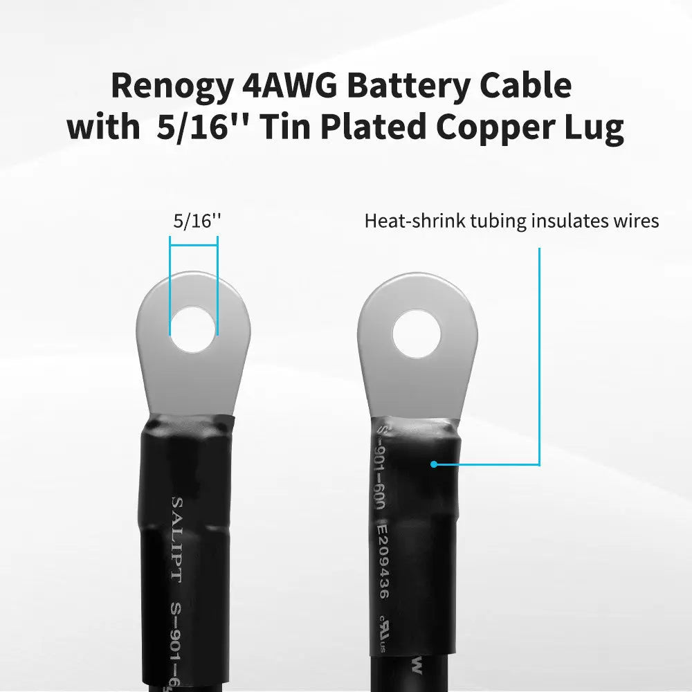 Copper Battery Interconnect Cable for 5/16 in Lugs Renogy