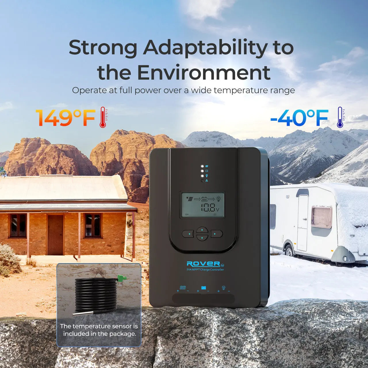 Li 20 Amp Rover MPPT Solar Charge Controller | Renogy Solar
