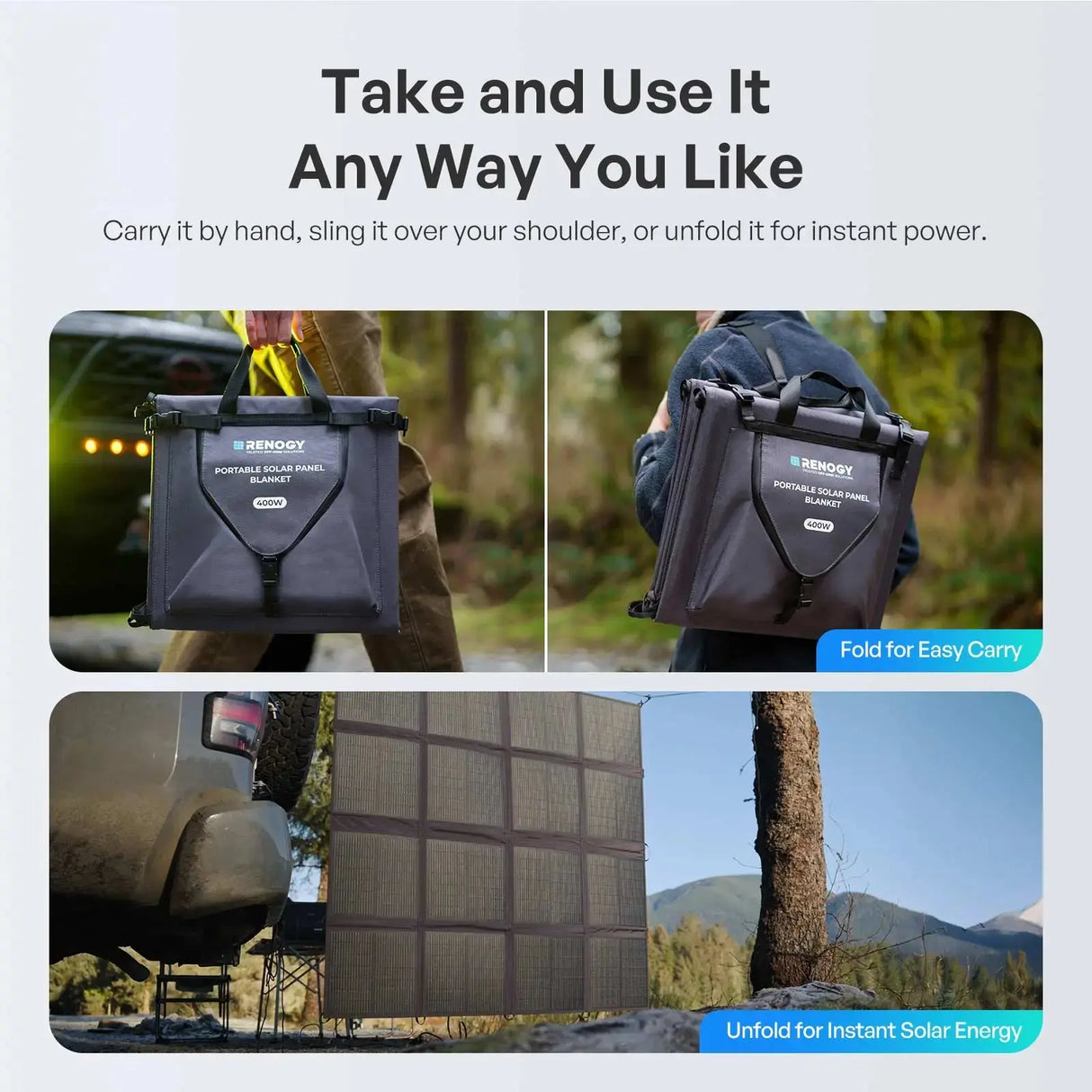 Solar Blanket 400W 200W Portable Solar Panel Renogy